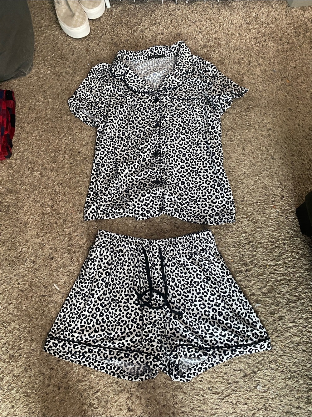 Tart Black & White Leopard Short Pajama Set